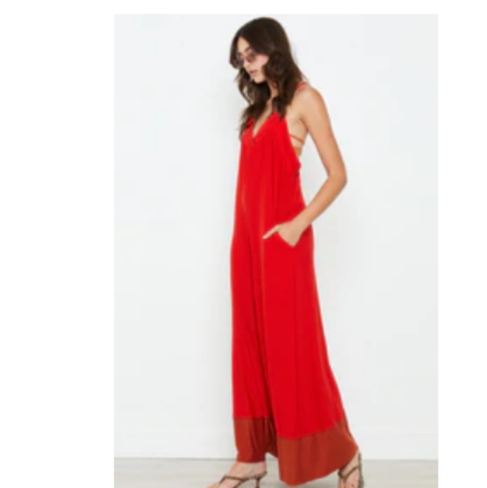We Are Hah Jumpsuit Blood Orange Small